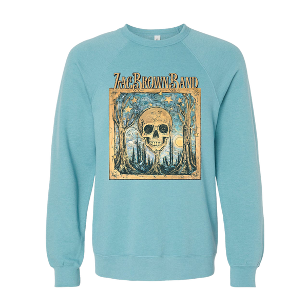 Zac Brown Band Teal Skull Crewneck