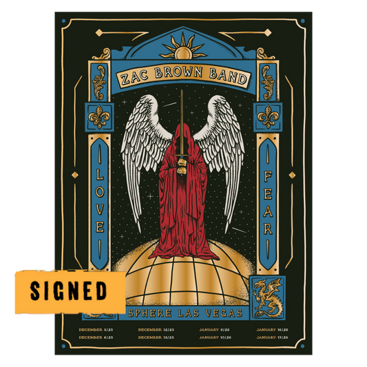 Signed Foil Las Vegas Sphere Poster