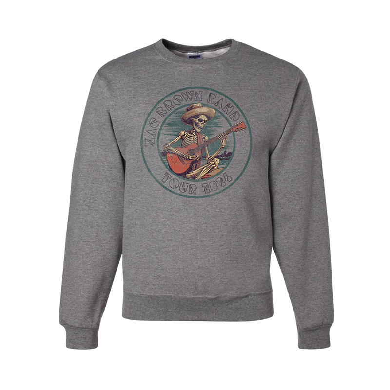 Skeleton Guitar Crewneck Sweatshirt Zac Brown Band