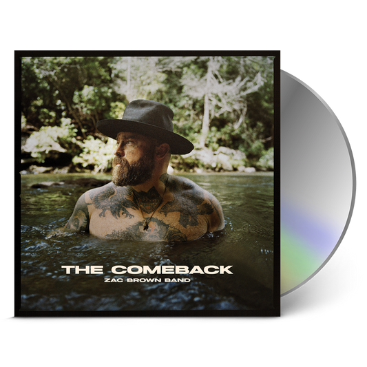 Album cover for ’The Comeback’ by Zac Brown Band featuring a bearded man with tattoos in water wearing a hat.